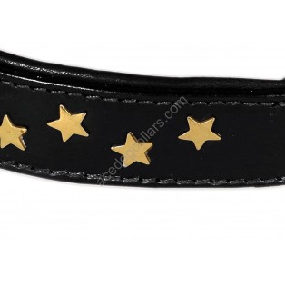 Comfy Half Check Leather Dog Collar BRASS fittings